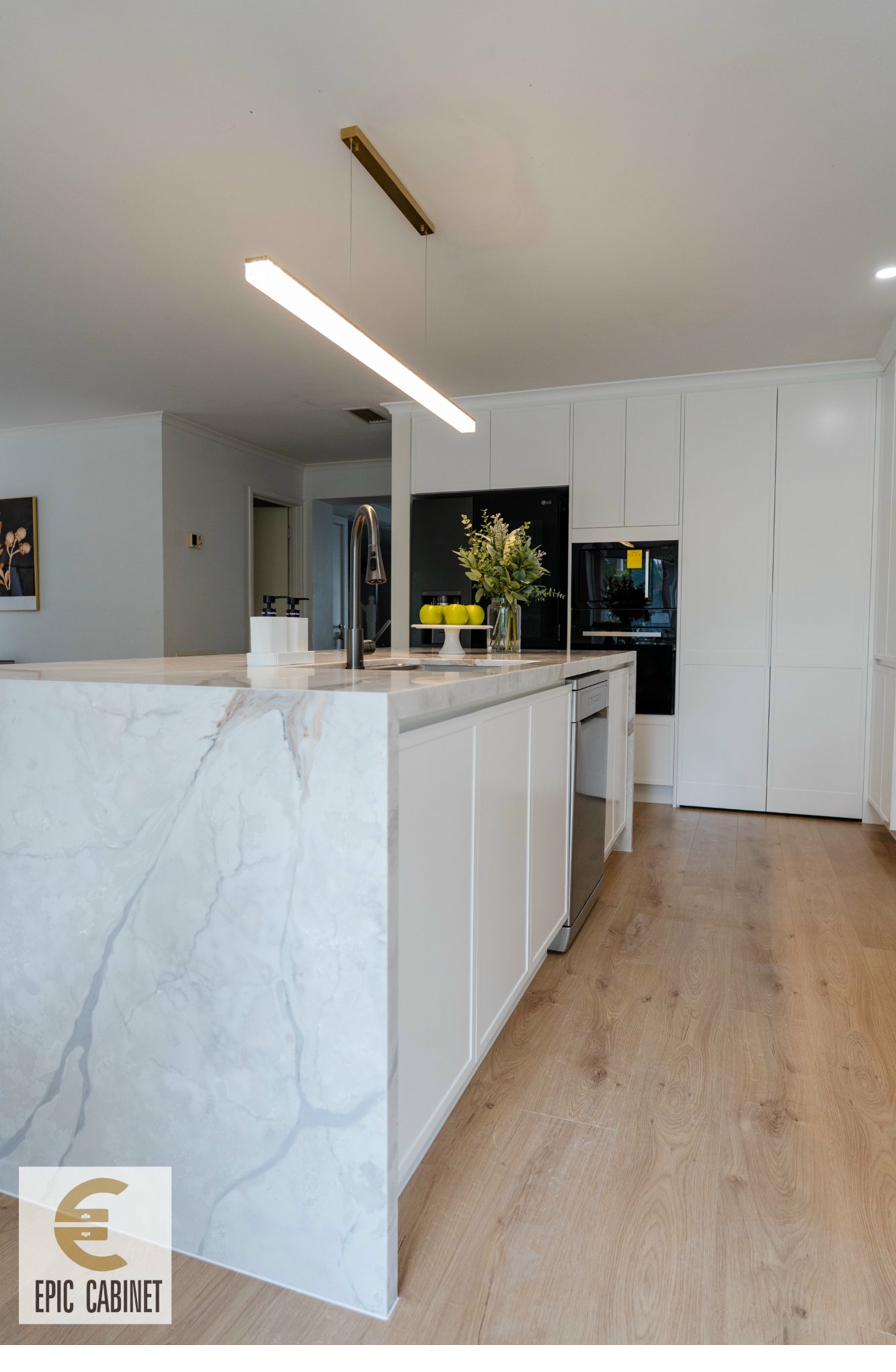 Stone benchtop fabrication Melbourne by Epic Cabinet